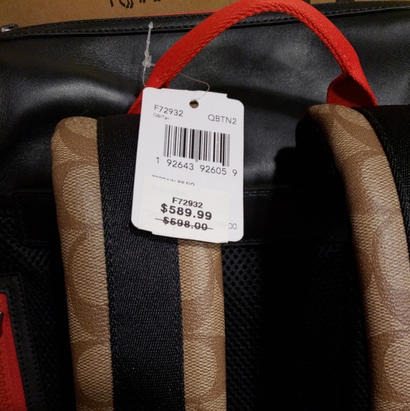 Coach Men's Backpack Tan Signature Terrain Large - Picture 3 of 7